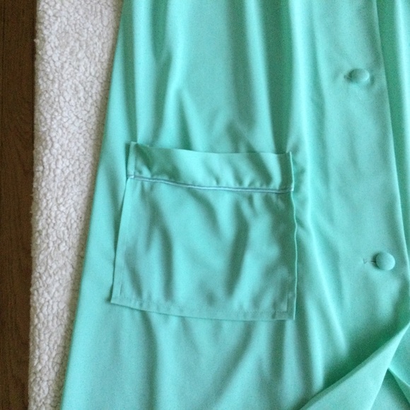 Vintage Lorraine Seafoam Green Short Sleeve Housecoat Robe - Sz Small - Picture 3 of 10